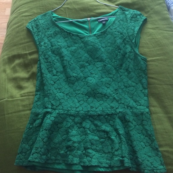 Express lace peplum shirt