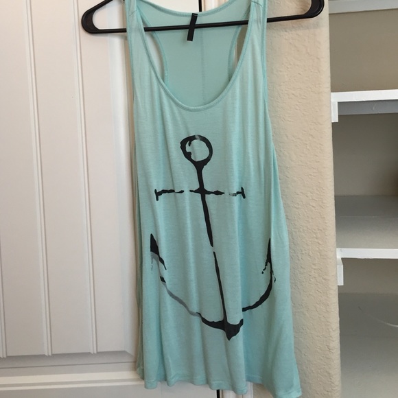 Turquoise Anchor Racerback