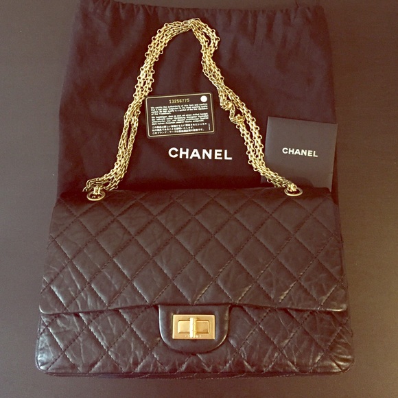 Chanel 2.55 AGED CALF FLAP WITH GOLD HARDWARE
