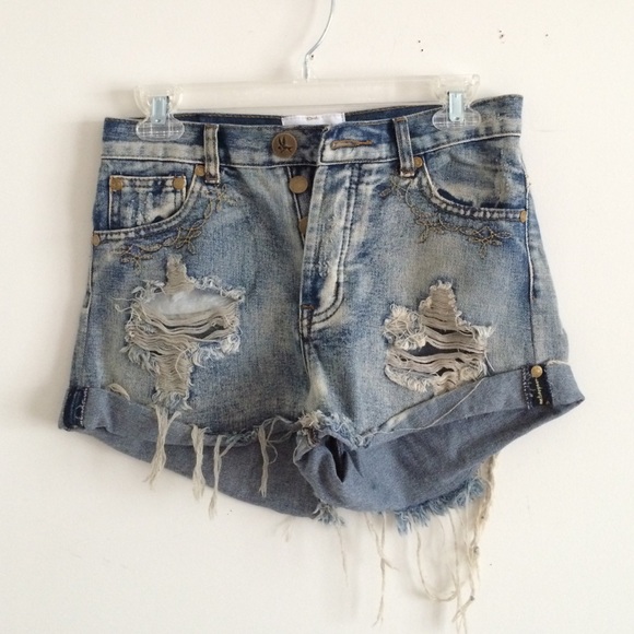 One teaspoon size 25 denim distressed shorts