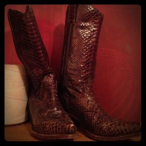 Leather cowboy boots