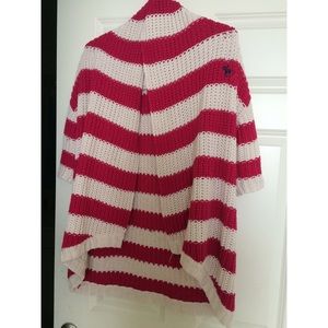 Abercrombie & Fitch Pink Striped CableKnit Sweater