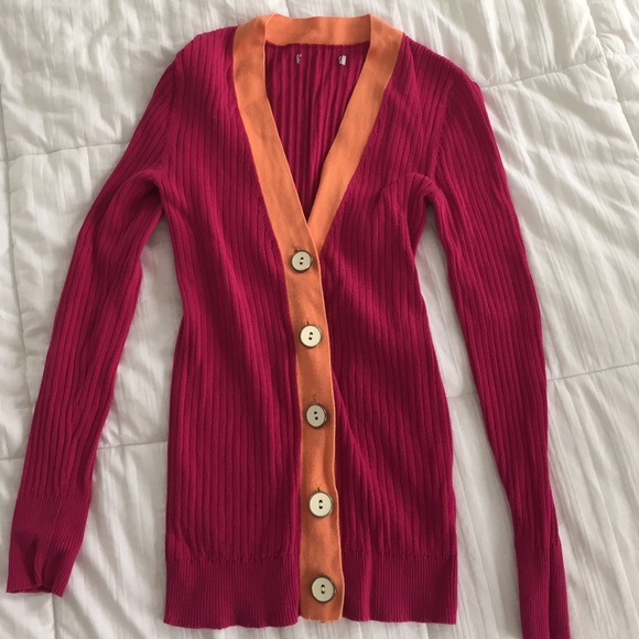 Hot Pink V-neck Cardi