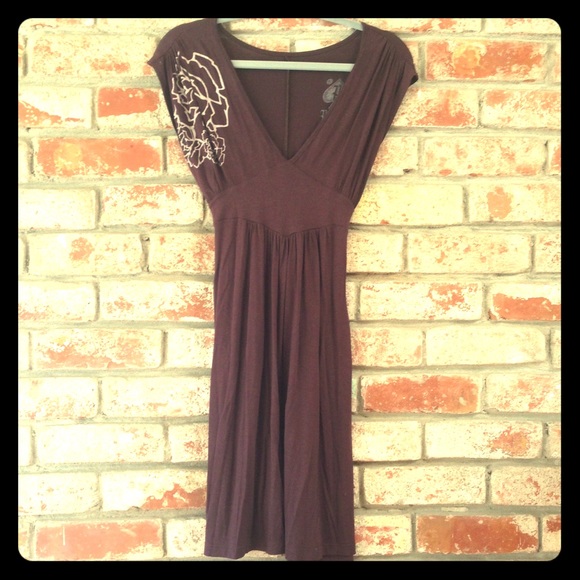 Super soft brown dress with back tie.