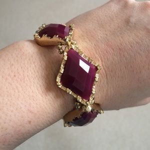 Burgundy and gold bracelet