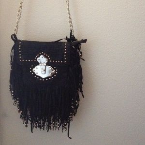 Cross body chain vegan leather purse