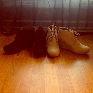 Oxford Wedged Booties