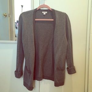 Thick grey cardigan with elbow pads