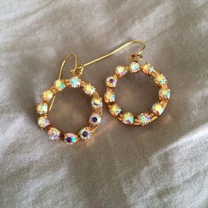 Gold and rhinestone earrings