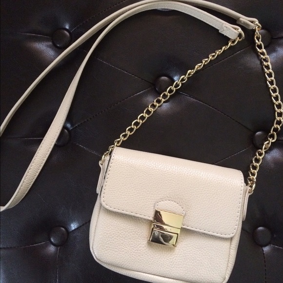 Cream & gold clutch/ side bag