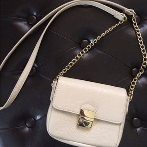 Cream & gold clutch/ side bag