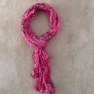 J. Crew Red and Black Paisley Scarf