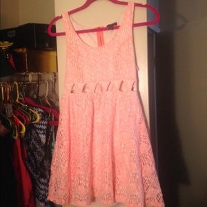 ☀️Coral cutout summer dress