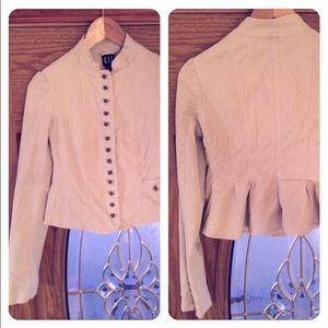 GAP Corduroy Cropped Blazer with Brass Buttons