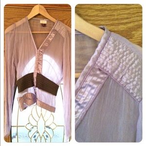 Buffalo Violet and Brown Sheer Top