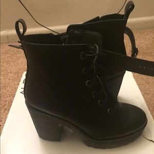Black chunky heeled ALDO boots
