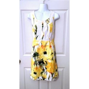 Yellow flower print dress