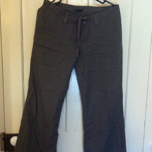 Gray drawstring linen Gap pant