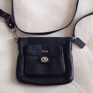 Coach leather cross body bag- black