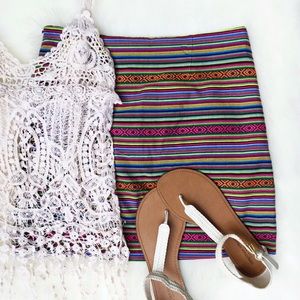 Tribal Print Boho Skirt