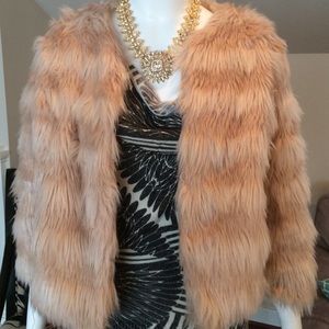Beautiful multi colored faux fur coat