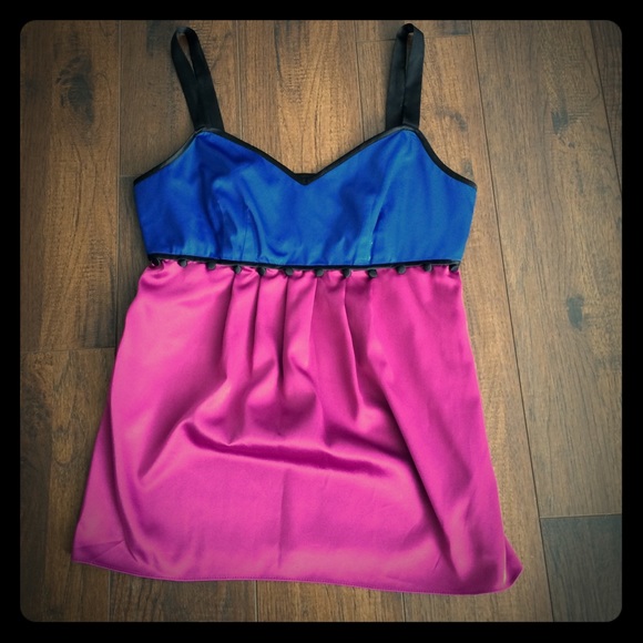 XS The Limited Blue and Magenta Party Top