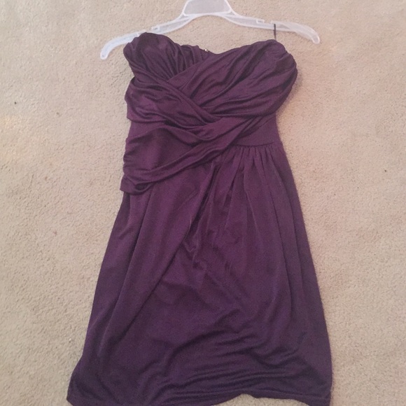 Strapless purple Express dress