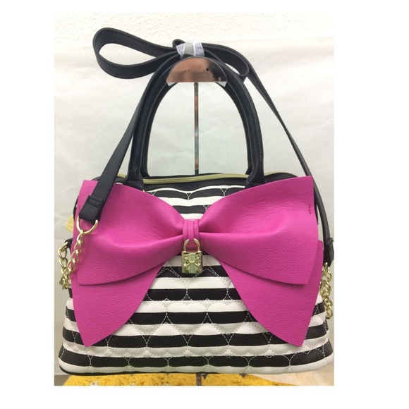Betsey Johnson Striped Satchel