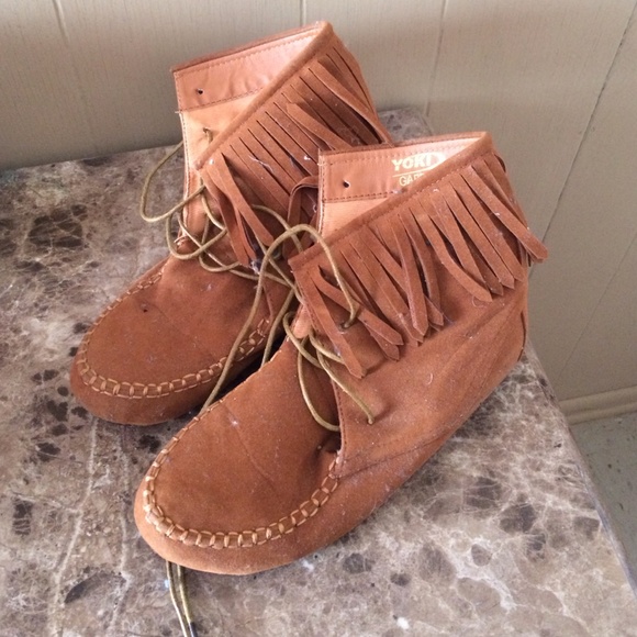 Fringe ankle boots