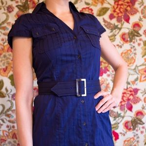 Blue Express Pencil Shirt Dress