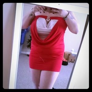 Stylish red dress that can also be used as a shirt