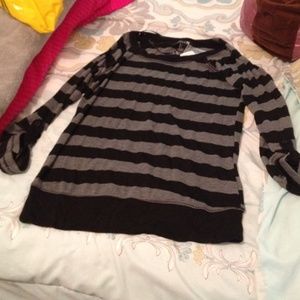 black and grey striped shirt