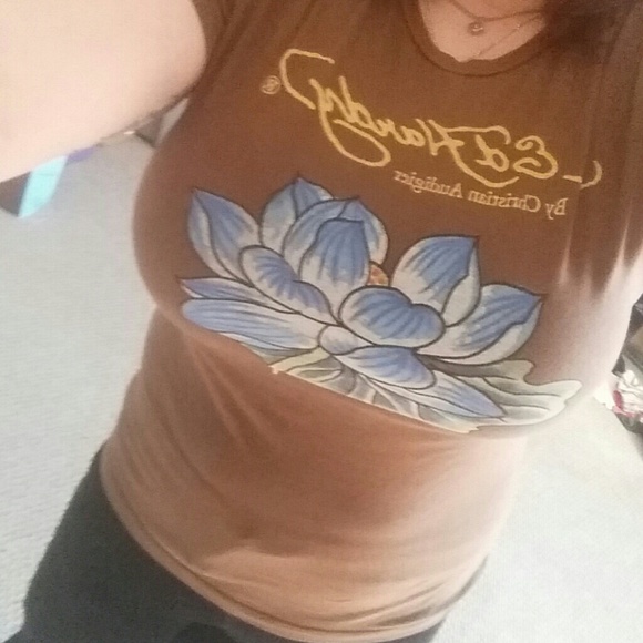 Brown Ed Hardy shirt