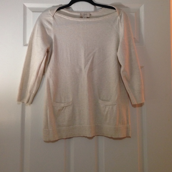 Cream colored three-quarter length sweater!