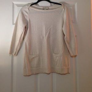 Cream colored three-quarter length sweater!