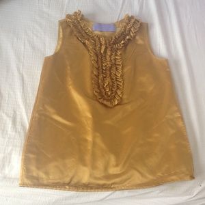Vera Wang Lavender Label- Gold shirt with pockets