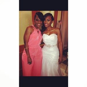 Wedding dress & bling sash!