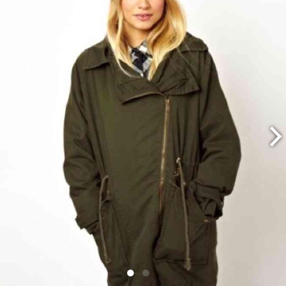 ASOS army green parka jacket