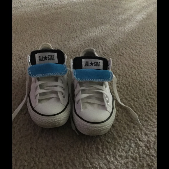 White, Black, and Blue Converse