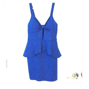 Blue peplum dress