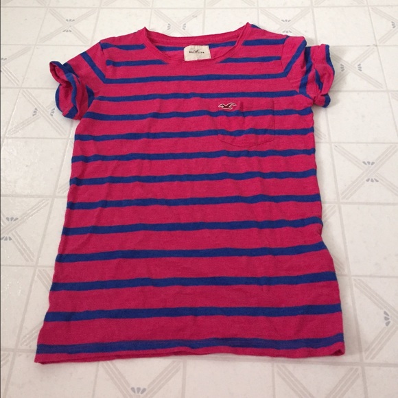 cranberry and blue striped shirt