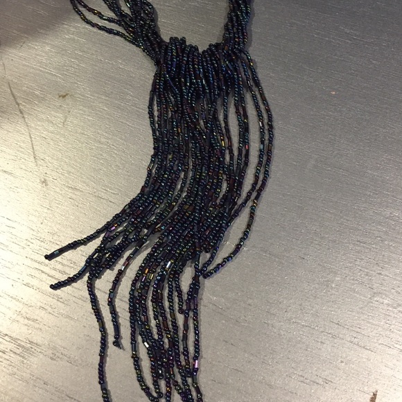 Seed bead tassel necklace - Picture 2 of 3