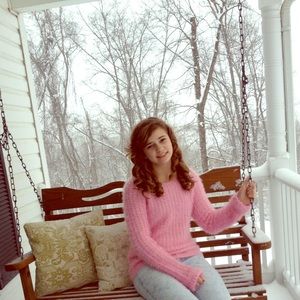 baby pink moehair sweater