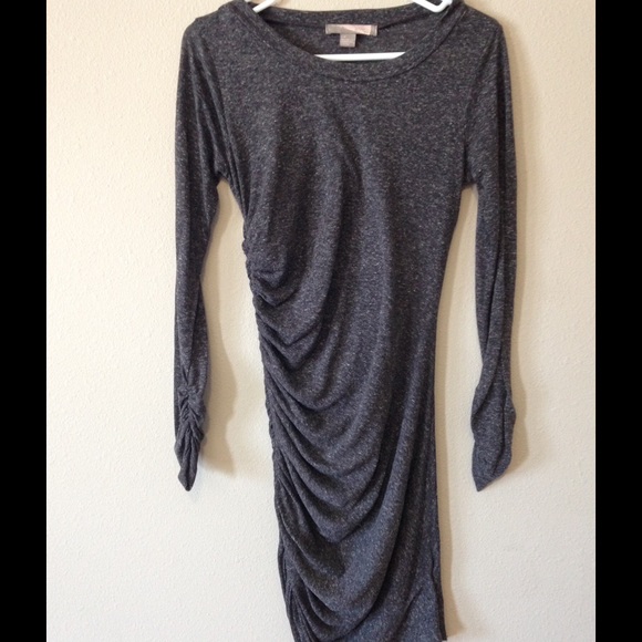 Grey asymmetrical rouged dress