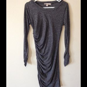 Grey asymmetrical rouged dress