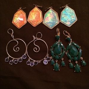 Four pairs of earrings
