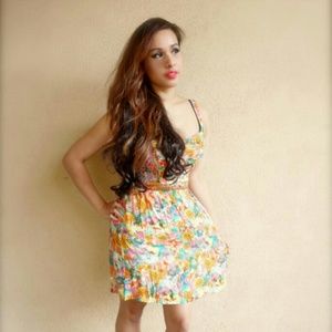 floral casual sundress with belt