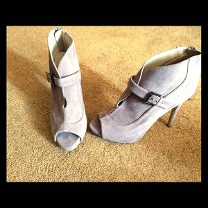 Gray suede like booties