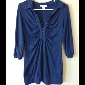Blue button closure blouse