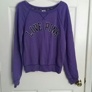 Purple "Love Pink" crew neck